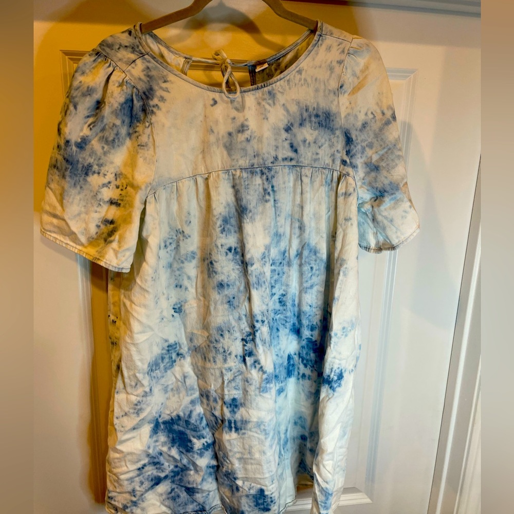 Blue tie die dress